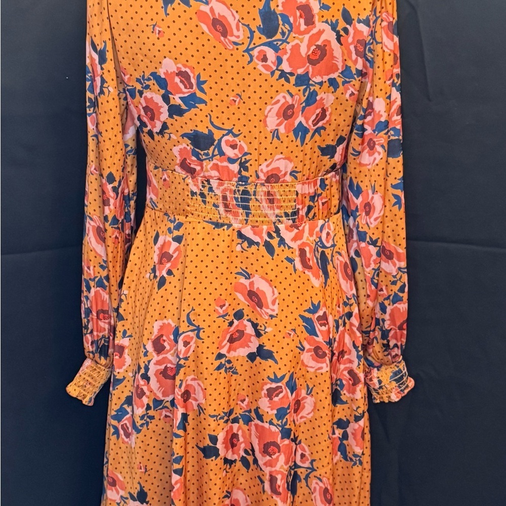 Floral Ruched V-Neck Mini Dress - Picture 3 of 5